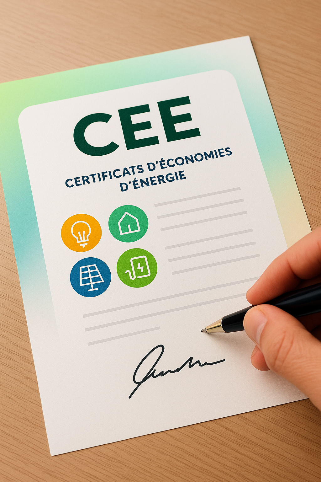 Certificats d'économie d'énergie CEE avec documents administratifs et calculatrice pour optimisation des aides financières rénovation énergétique